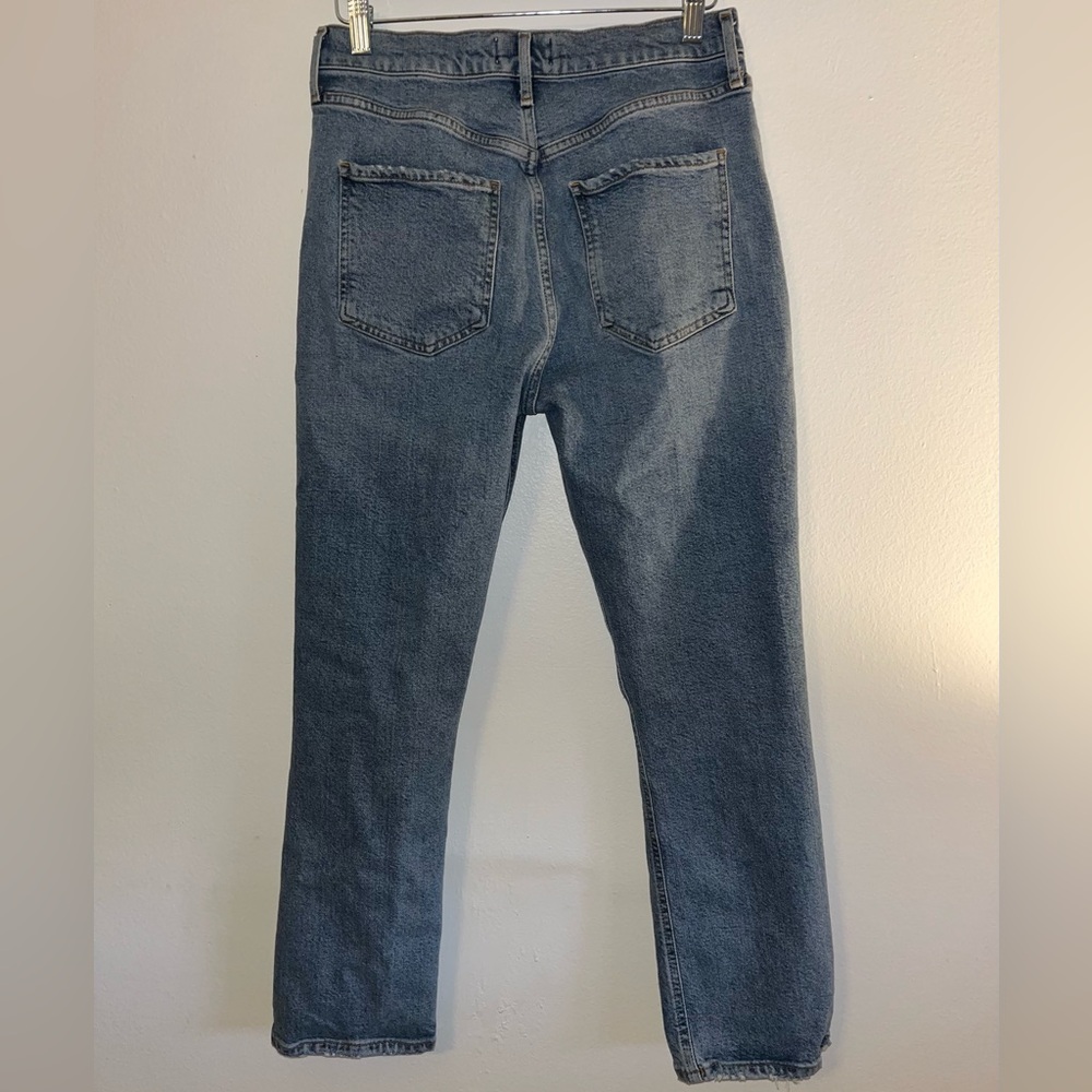 AGOLDE Riley High Rise Straight Crop Blue Jeans - Picture 6 of 6